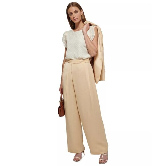 DKNY One-Button Flap Pocket Petite Blazer, Beige NWT 14P - Picture 7 of 9